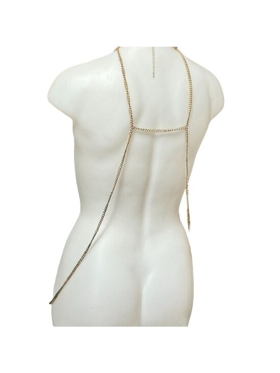 Body Belt Chain Body Belt Silver Tone Body Jewelry Bikini Harness Women’s Size M main image 5